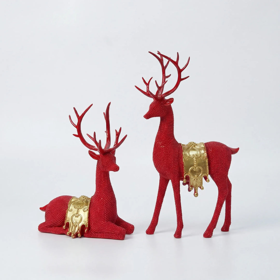 Deerova - Paired Reindeer Figurine Set