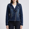 Moto-stil Denim Jacka för Kvinnor
