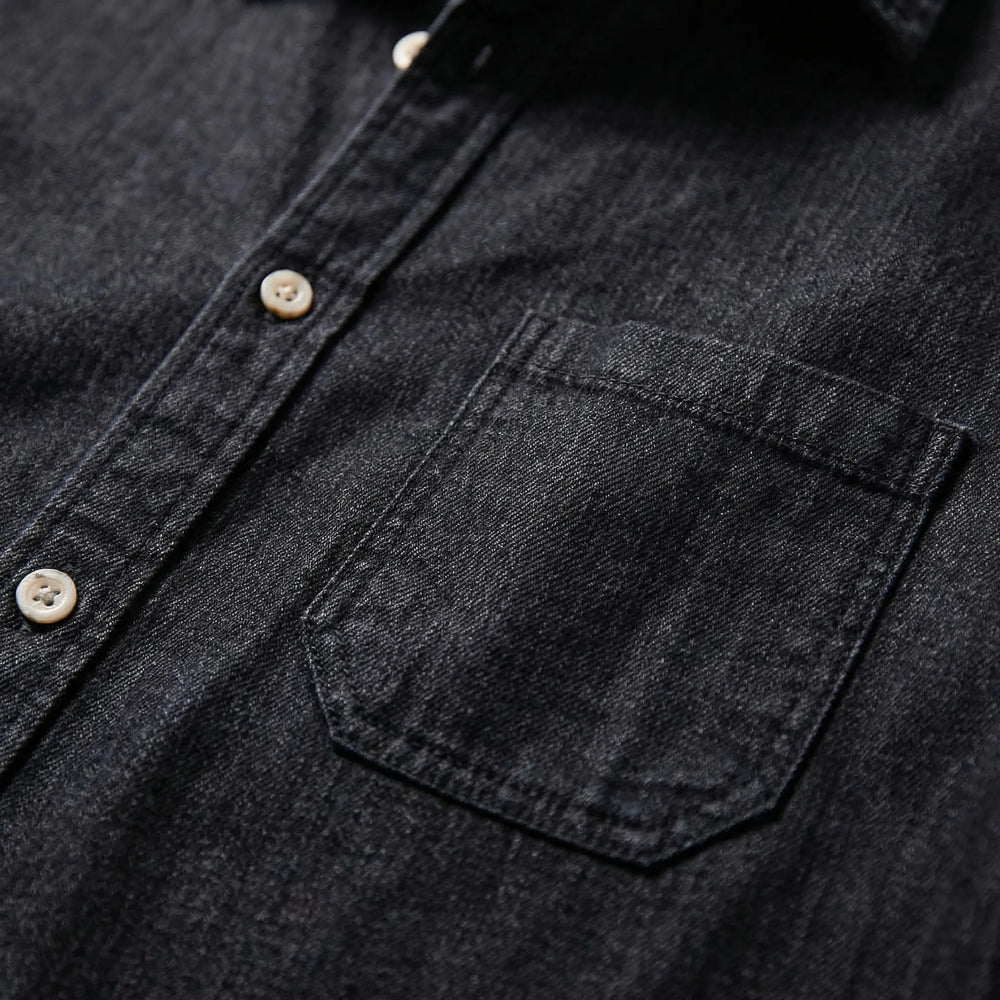 Denvrex - Long-Sleeve Button-Front Denim Shirt