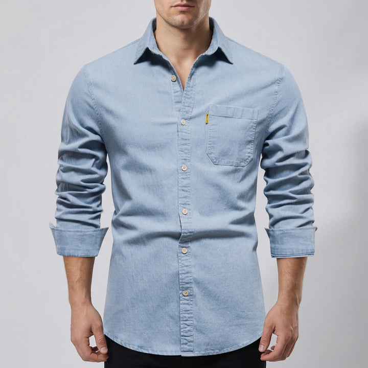 Denvrex - Long-Sleeve Button-Front Denim Shirt