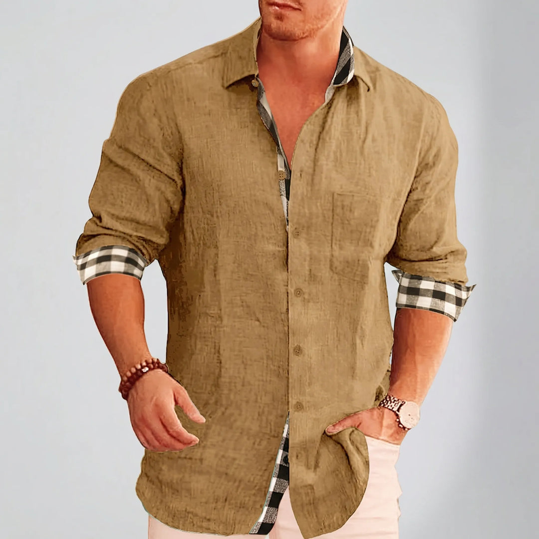 Dexholm - Long Sleeve Button-Front Casual Shirt