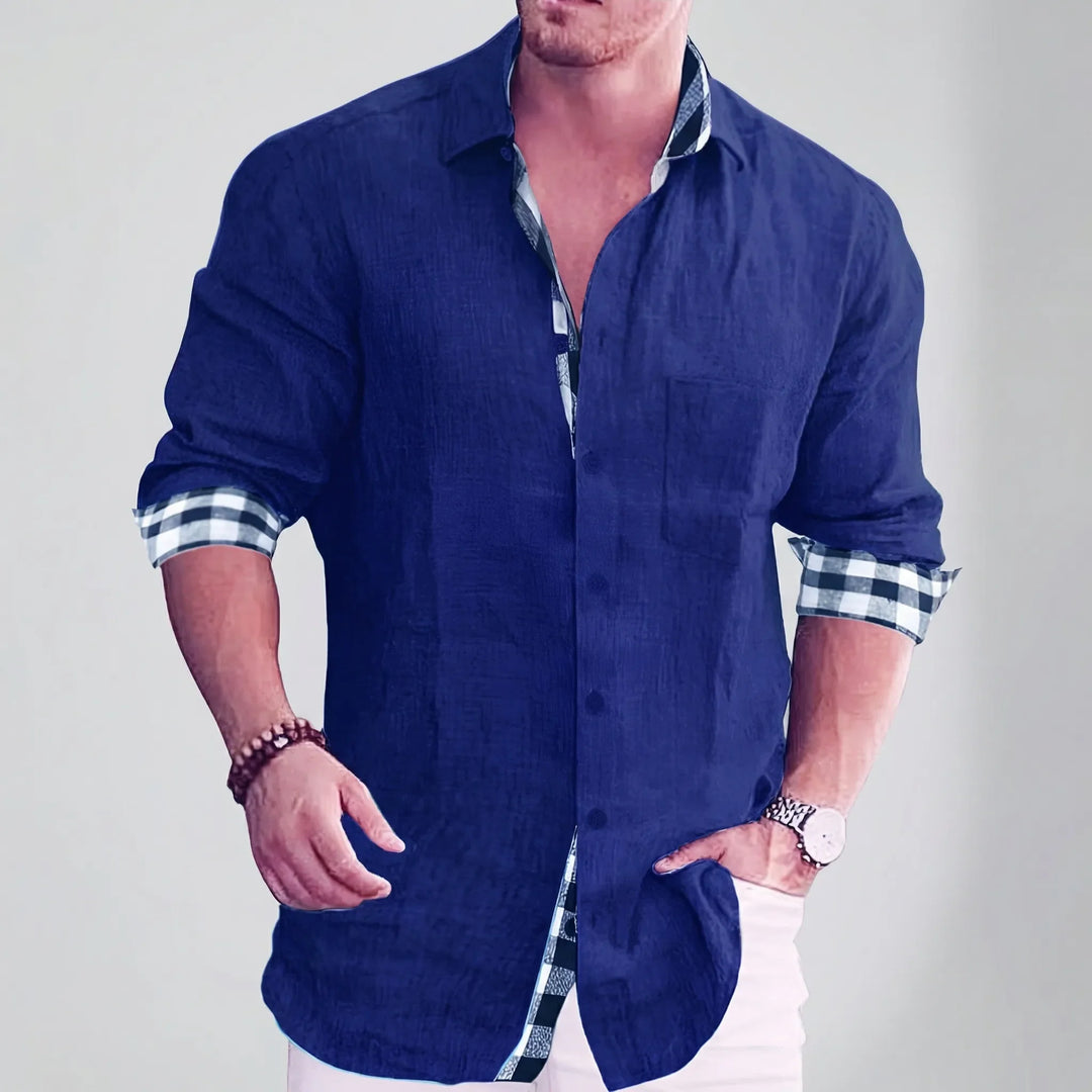 Dexholm - Long Sleeve Button-Front Casual Shirt