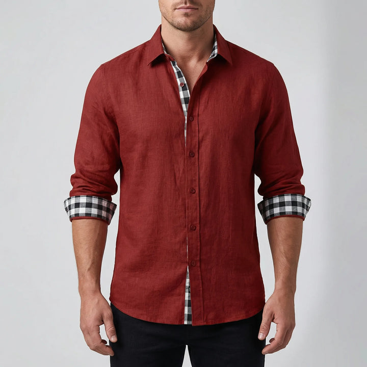 Dexholm - Long Sleeve Button-Front Casual Shirt