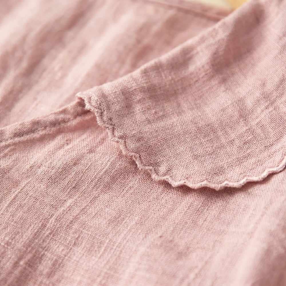 Dollique - Short-Sleeve Button-Down Doll Collar Blouse
