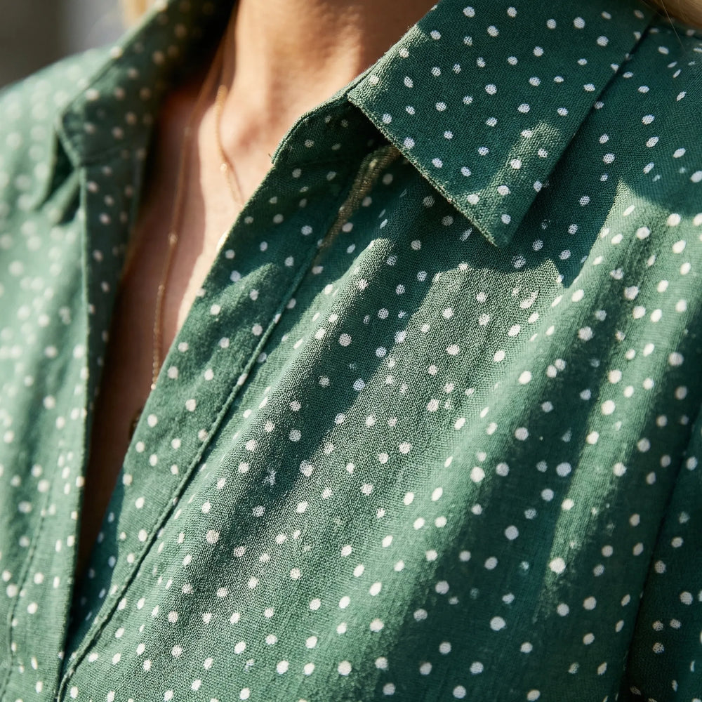 Dotavia - Button-Front Midi Shirt Dress