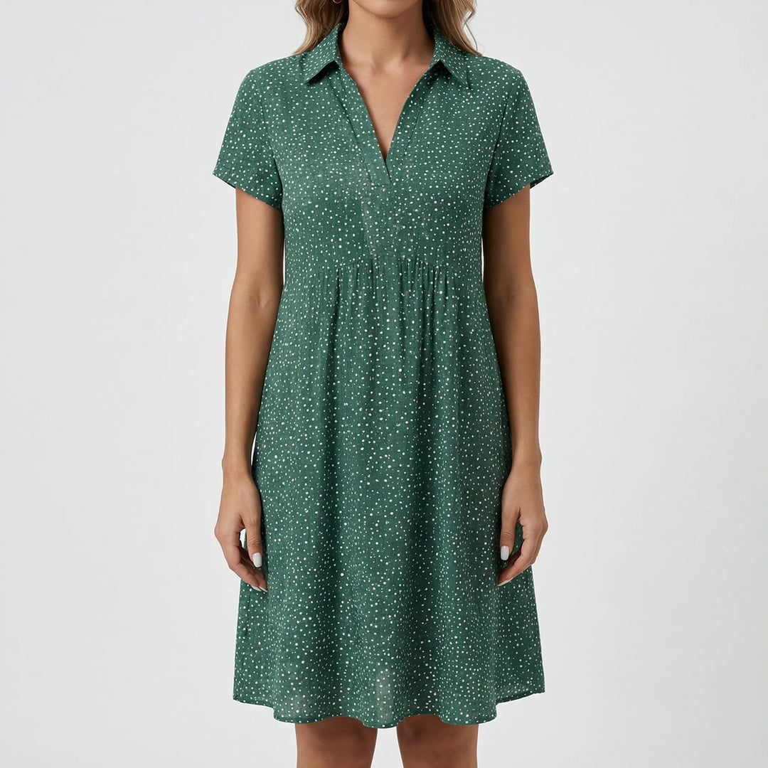 Dotavia - Button-Front Midi Shirt Dress