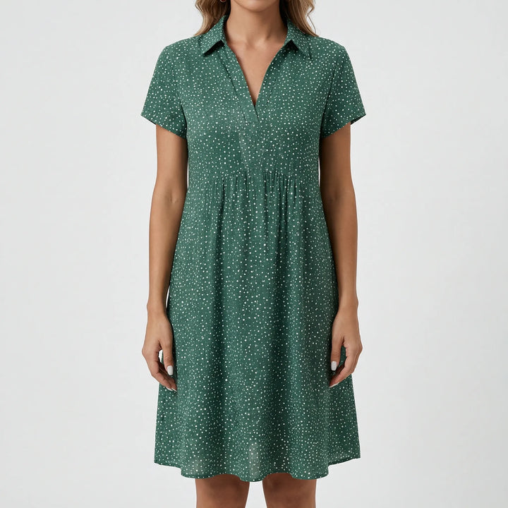 Dotavia - Button-Front Midi Shirt Dress