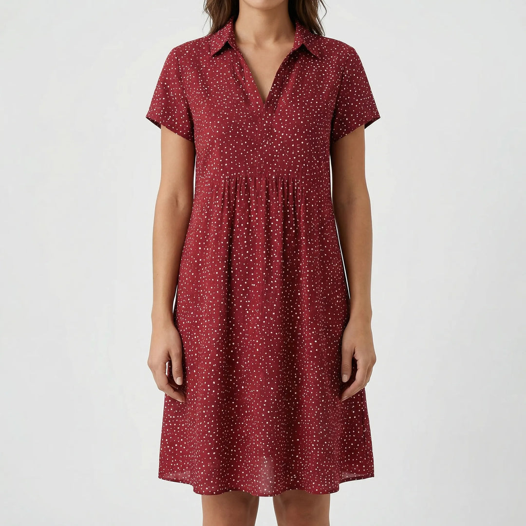 Dotavia - Button-Front Midi Shirt Dress