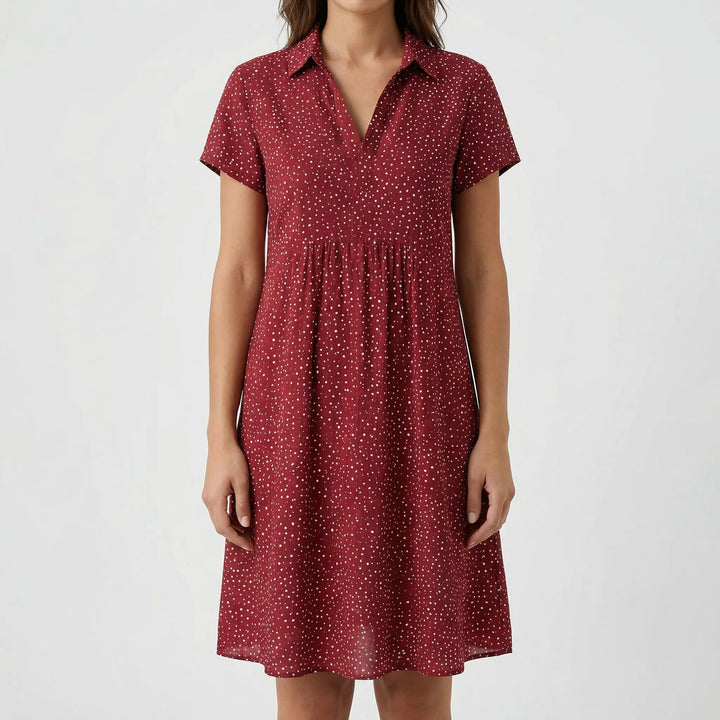Dotavia - Button-Front Midi Shirt Dress
