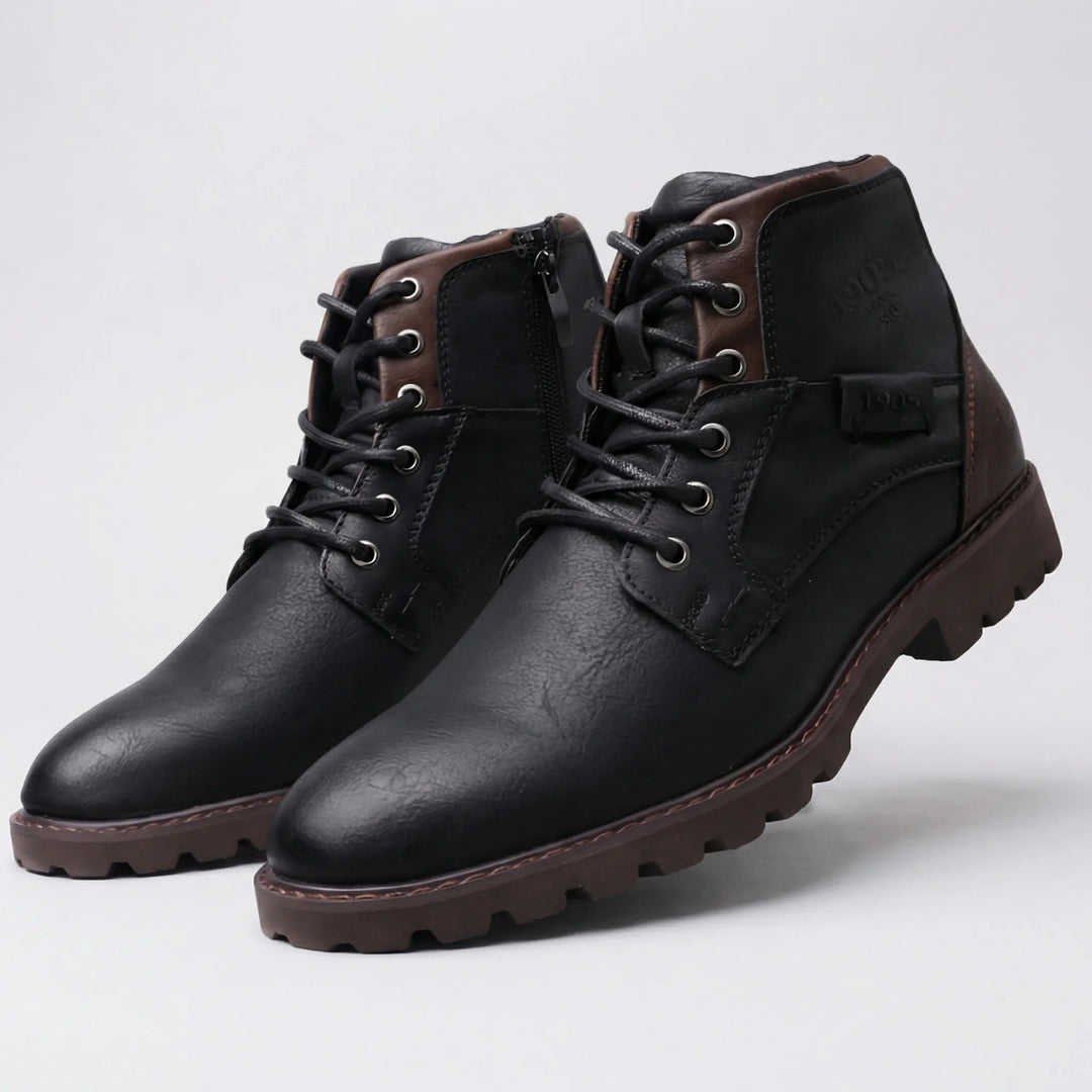Draksor - Lace-Up Ankle Boot With Side Zipper