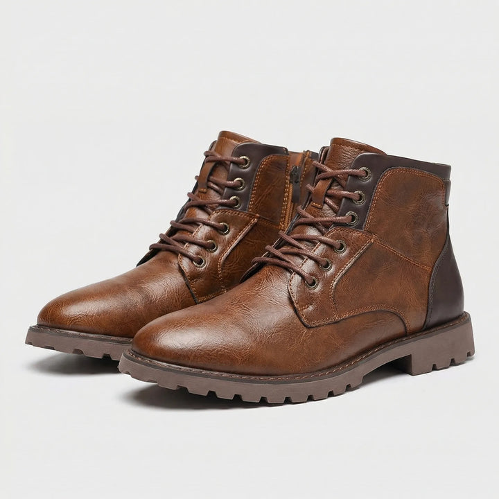 Draksor - Lace-Up Ankle Boot With Side Zipper