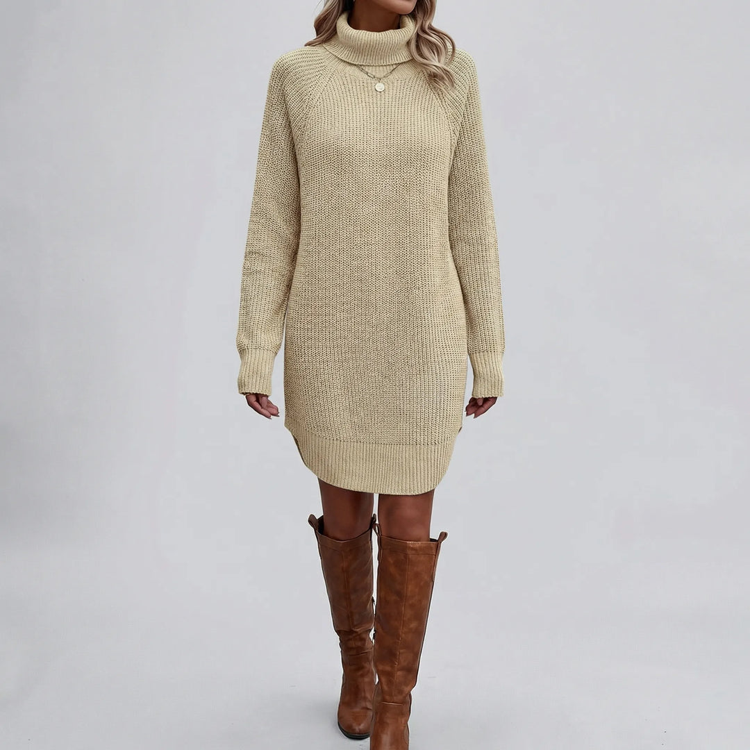 Draluxe - Turtleneck Sweater Mini Dress
