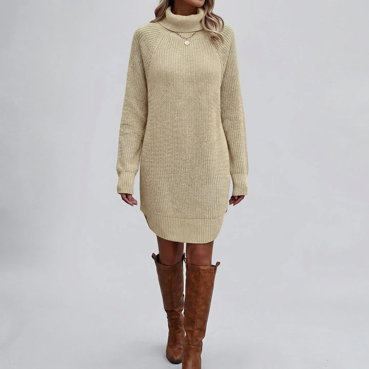Draluxe - Turtleneck Sweater Mini Dress