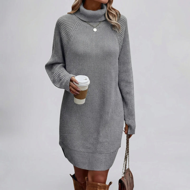 Draluxe - Turtleneck Sweater Mini Dress