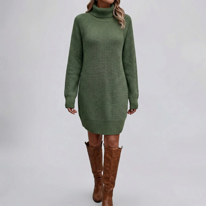 Draluxe - Turtleneck Sweater Mini Dress