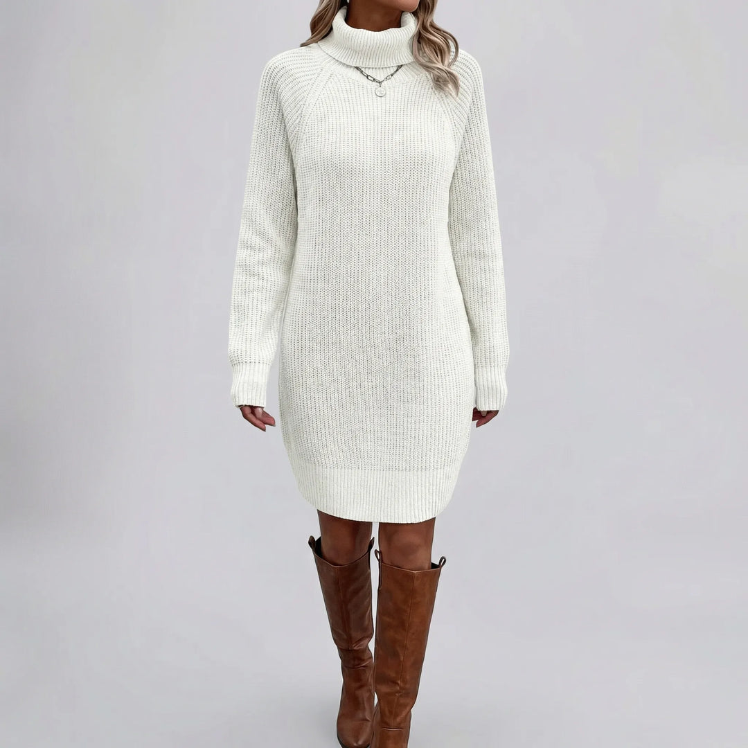 Draluxe - Turtleneck Sweater Mini Dress