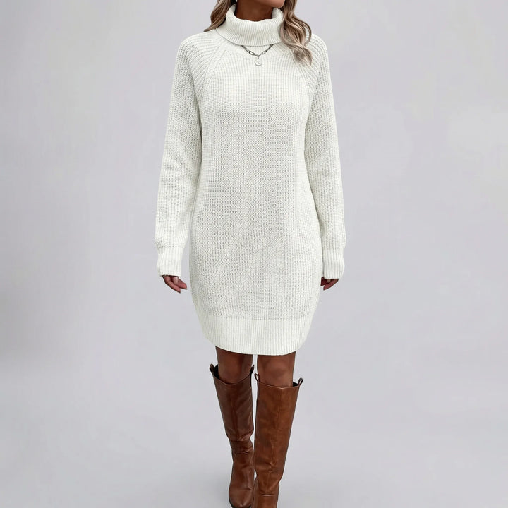 Draluxe - Turtleneck Sweater Mini Dress