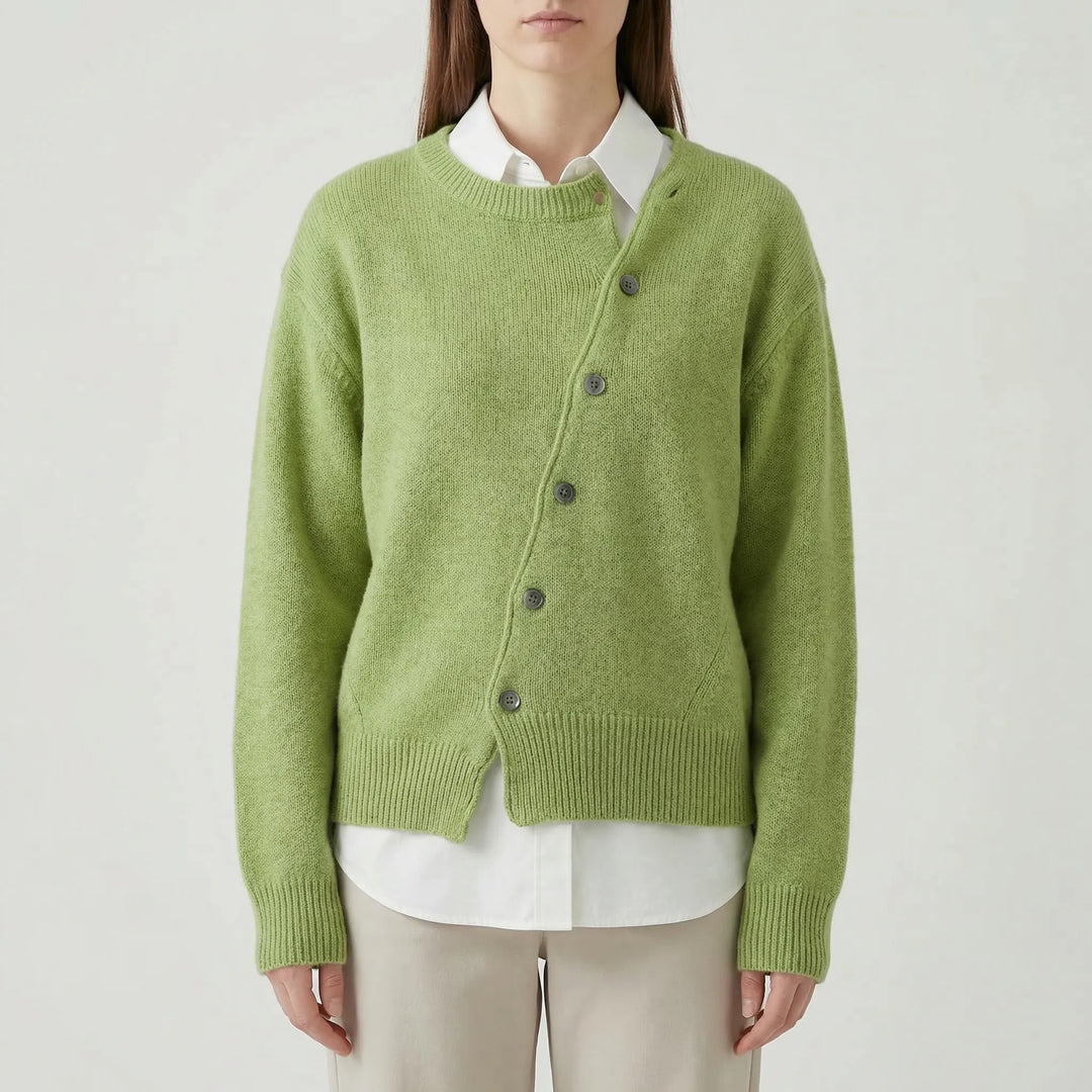 Drapella - Relaxed Wrap-Style Button Cardigan