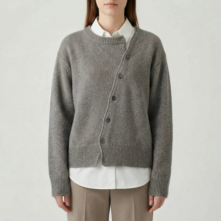 Drapella - Relaxed Wrap-Style Button Cardigan