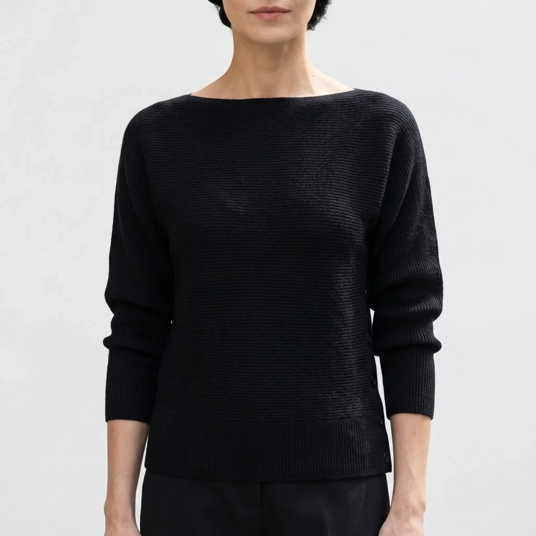 Dravelle - Off-The-Shoulder Batwing Knit Pullover