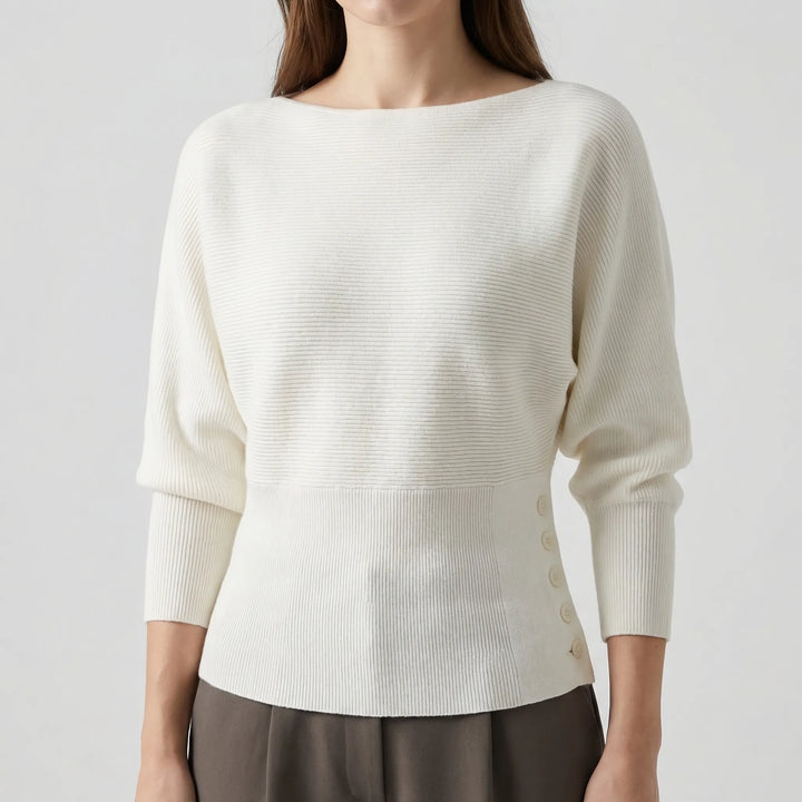 Dravelle - Off-The-Shoulder Batwing Knit Pullover