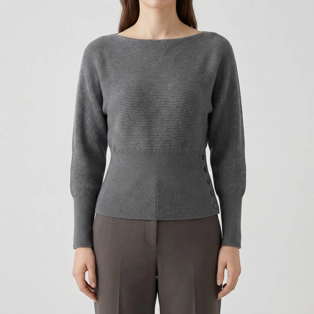Dravelle - Off-The-Shoulder Batwing Knit Pullover