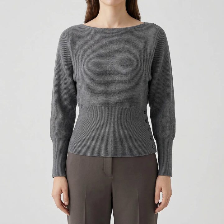 Dravelle - Off-The-Shoulder Batwing Knit Pullover