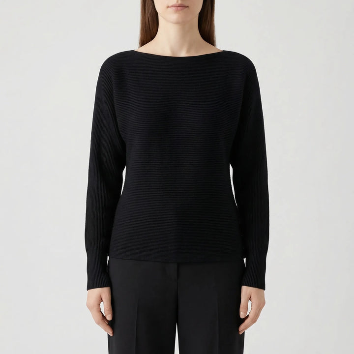 Dravelle - Off-The-Shoulder Batwing Knit Pullover