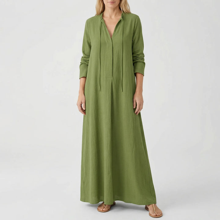 Dravilex - Floor-Length V-Neck Maxi Dress