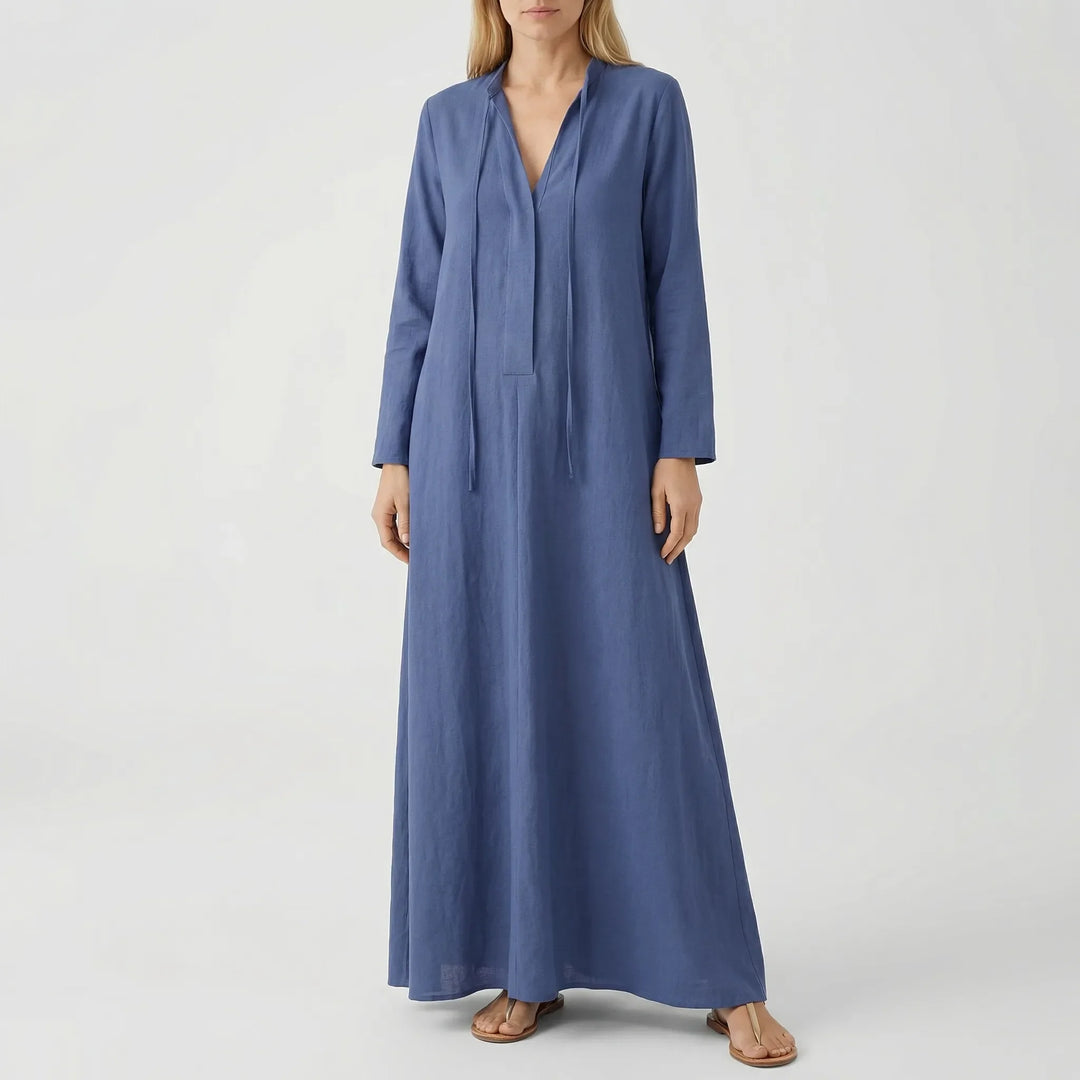 Dravilex - Floor-Length V-Neck Maxi Dress