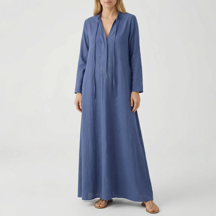 Dravilex - Floor-Length V-Neck Maxi Dress
