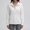 Stand Hals Knapp Pullover Sweatshirt