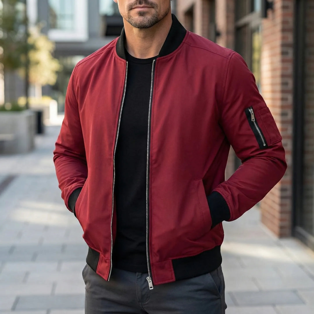 Draxon - Classic Zip-Up Bomber Jacket For Men