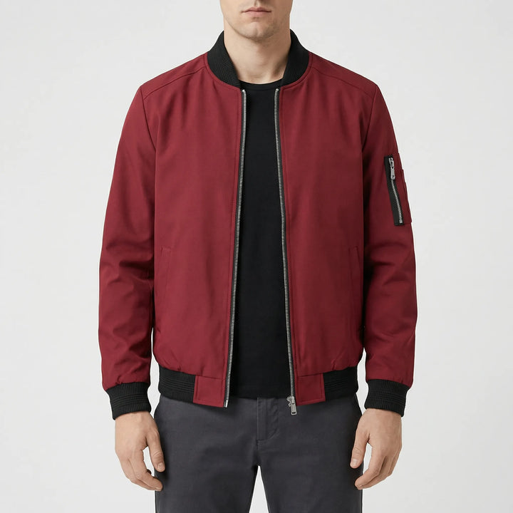 Draxon - Classic Zip-Up Bomber Jacket For Men