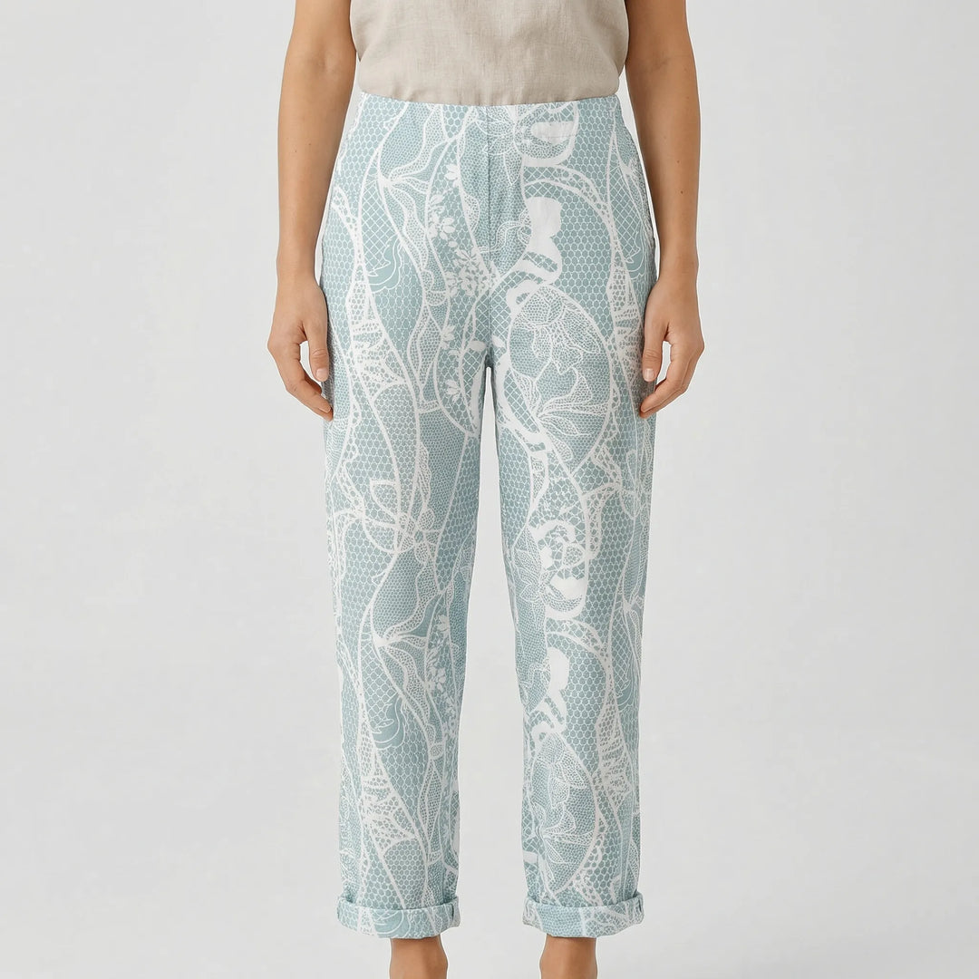 Driftlace - Relaxed Fit Lace Print Casual Pants