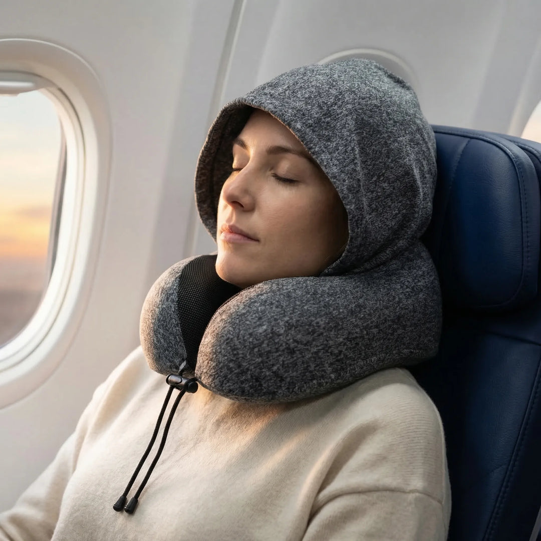 Driftly - Hooded Memory Foam Neck Pillow