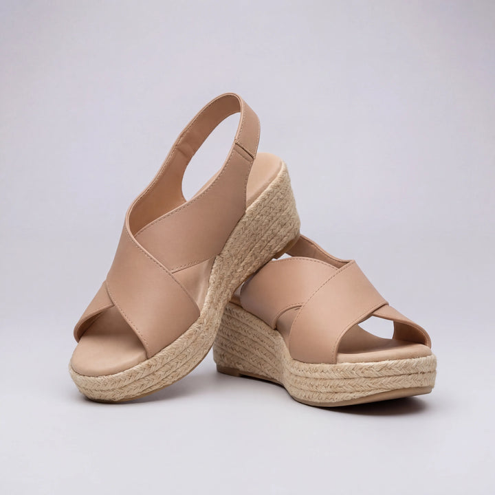 Driftura - Open-Toe Crossover Wedge Sandal