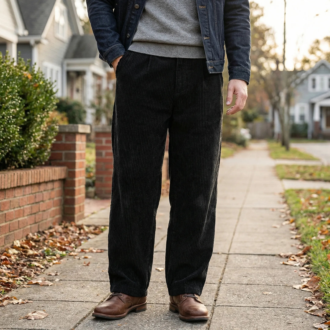 Drouvex - Loose Straight Tapered Trousers For Men