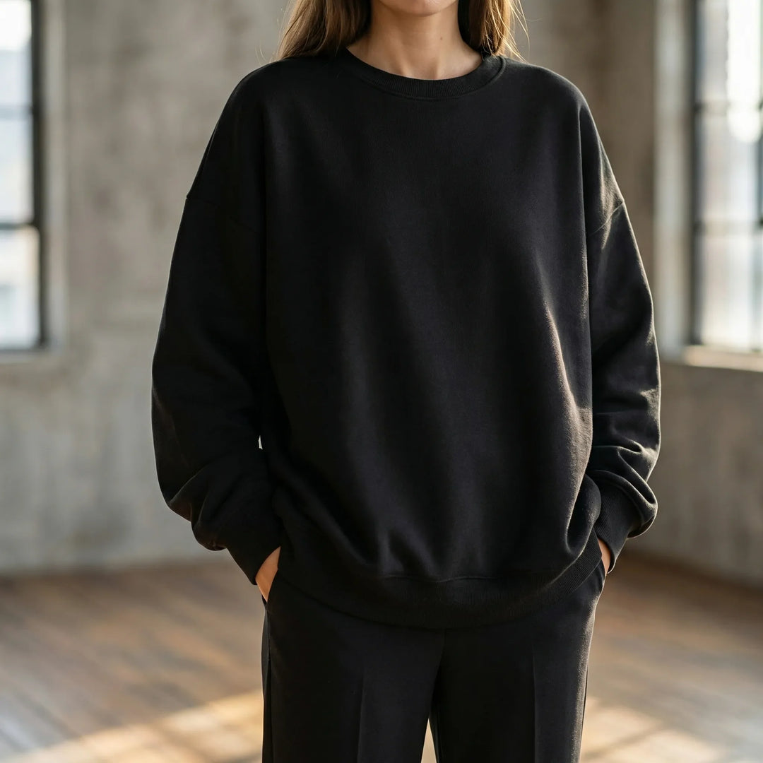 Drovex - Oversized Drop-Shoulder Crew Neck Sweater