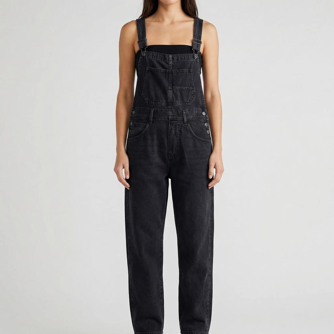Dunaway - Relaxed Fit Denim Bib Overalls