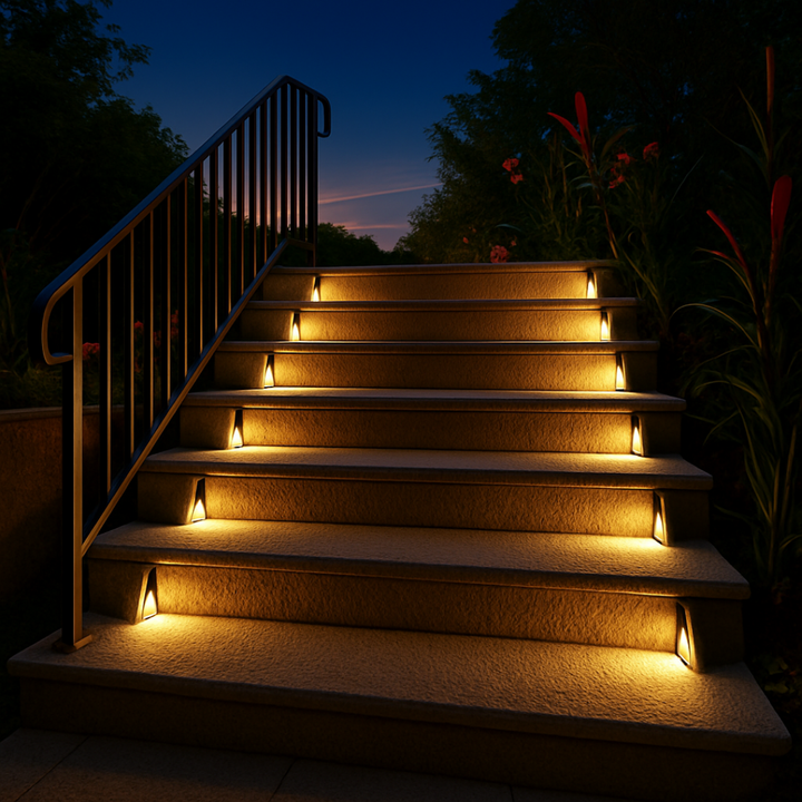 Lumières LED Solaires pour Escaliers Extérieurs Sans Fil pour Terrasse, Clôture et Allée