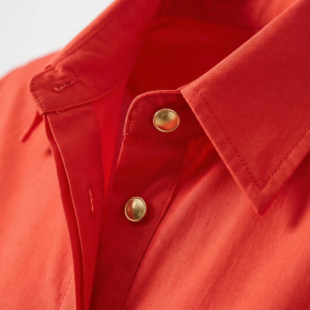 Elegantra - Classic Collar Button-Down Shirt Dress