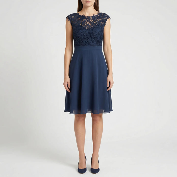 Elegara - Lace Bodice Sleeveless Mini Dress