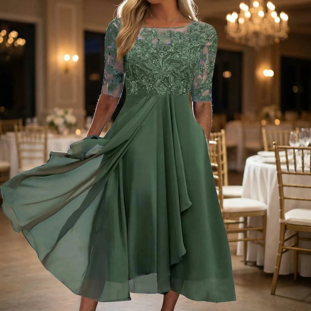 Elsciva - High-Waist Maxi Evening Dress