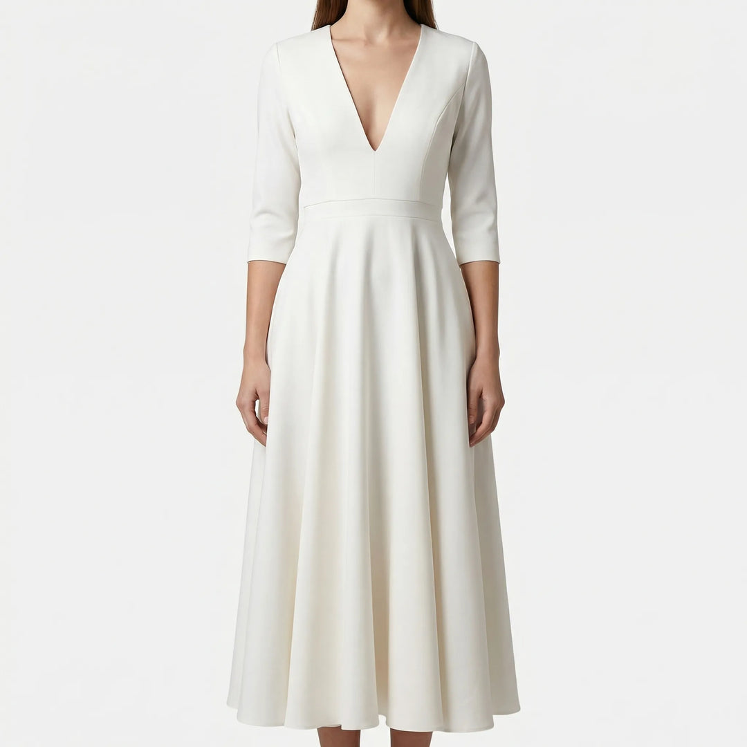 Elunova - Elegant Midi A-Line Women's Dress