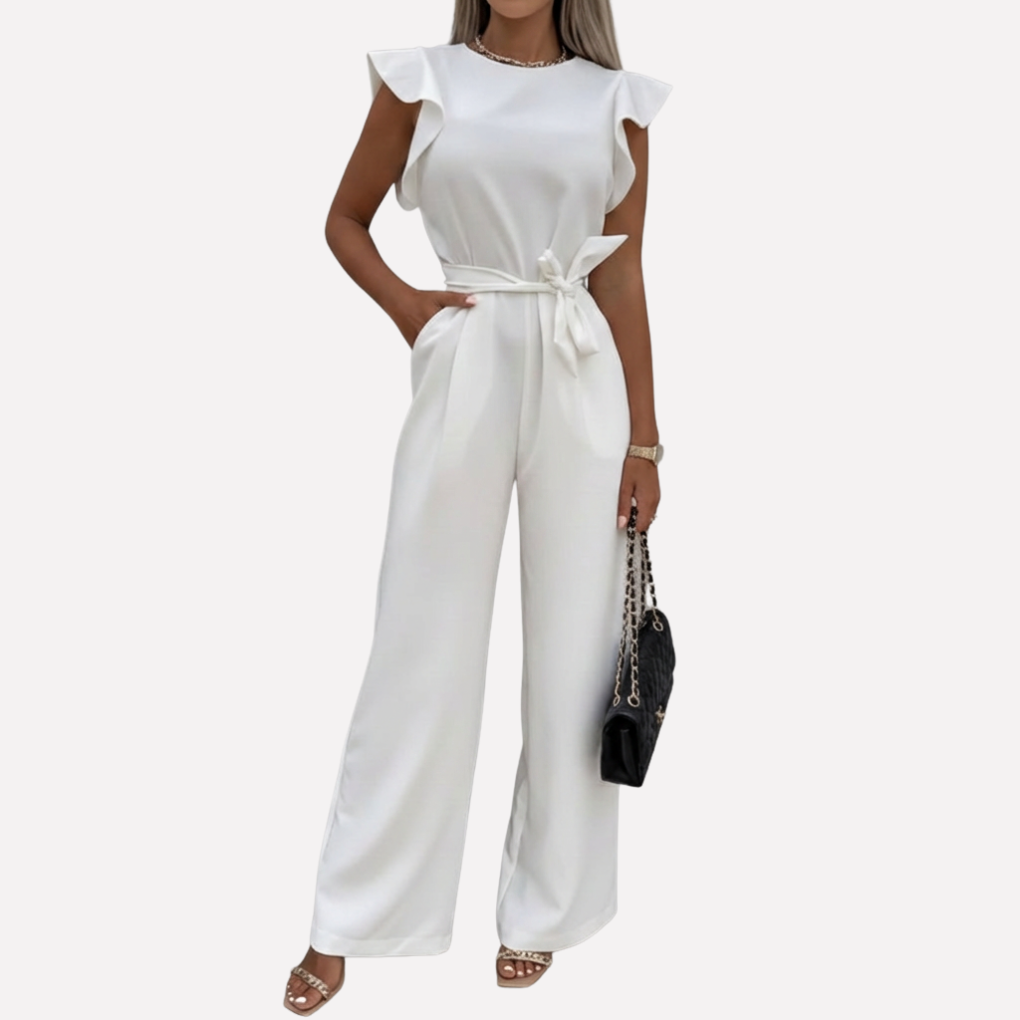 Elegant Jumpsuit med Fladdrande Ärmar