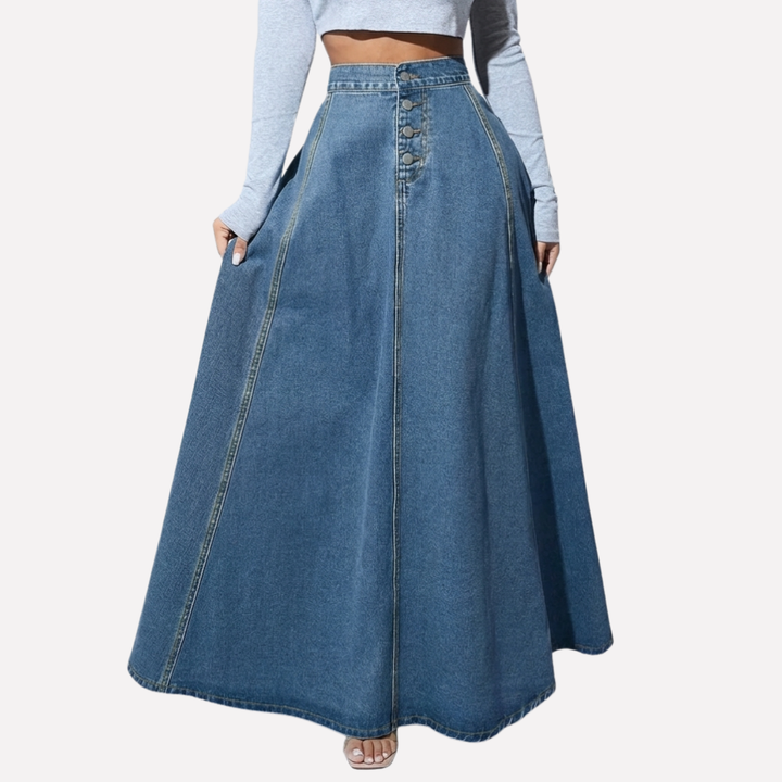 Kvinnors Denim A-Linje Kjol