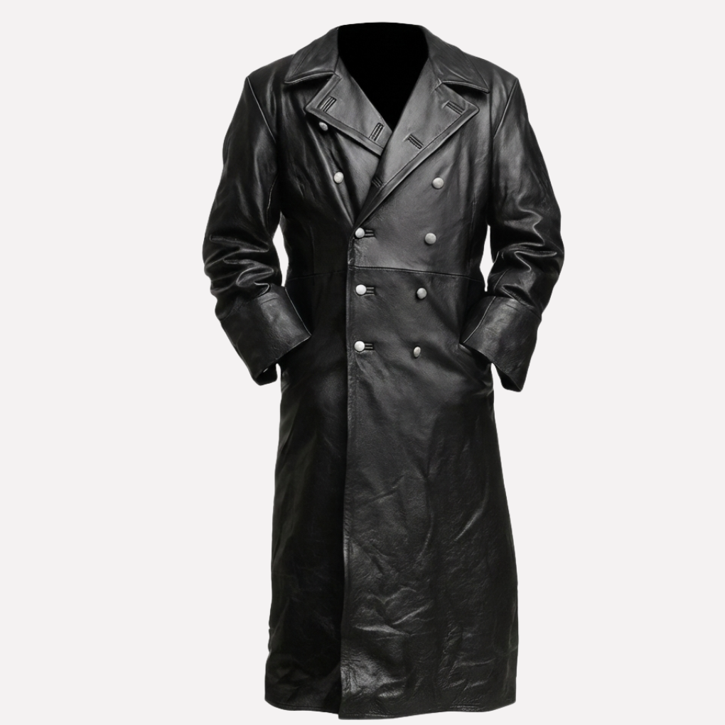 Läder Trench Coat för Kvinnor