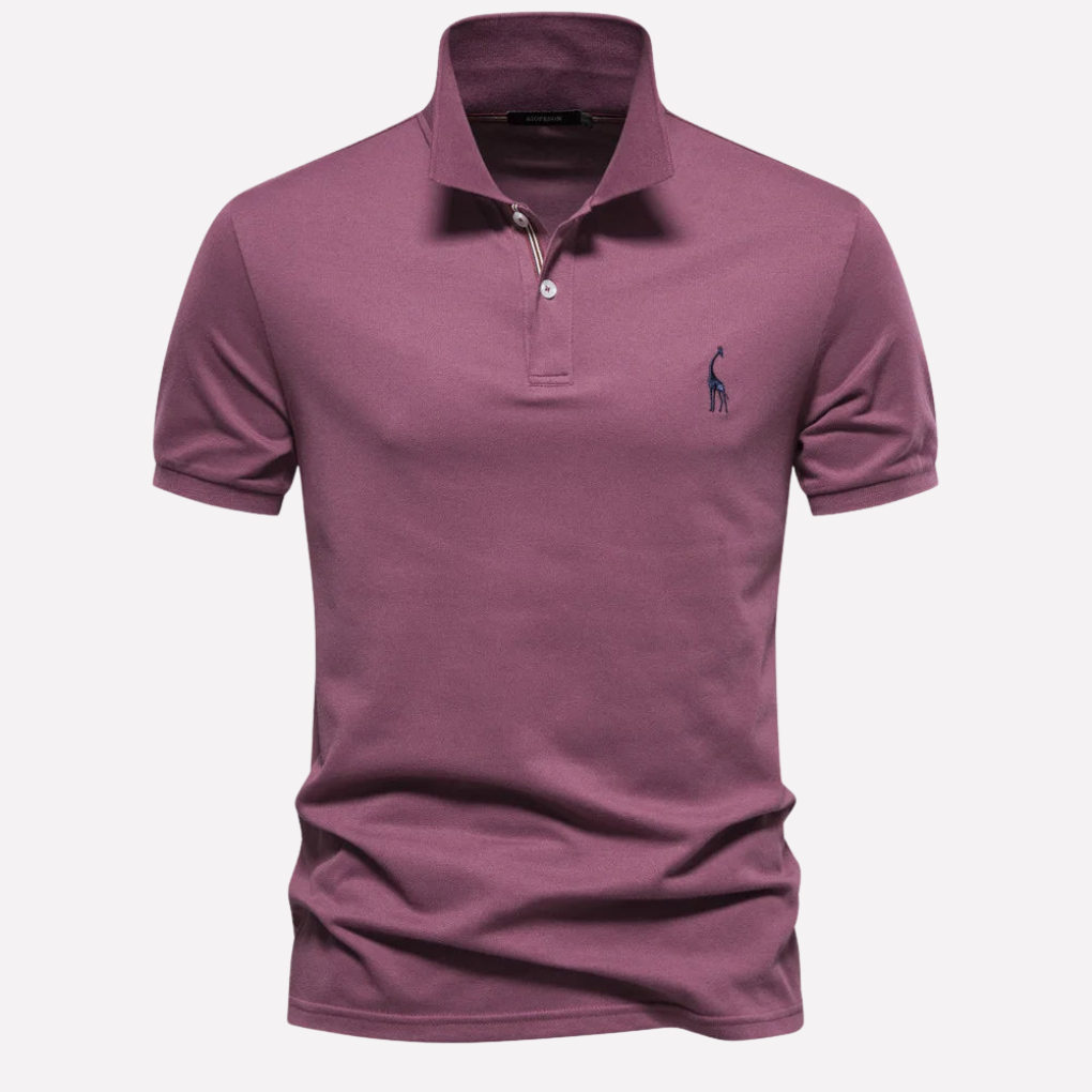 Luxe Cotton Polo för män med hjortbrodyr