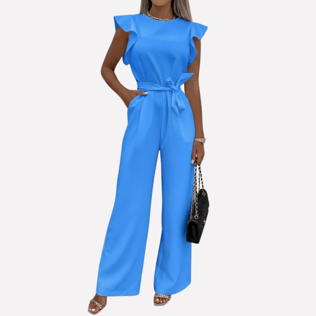 Elegant Jumpsuit med Fladdrande Ärmar